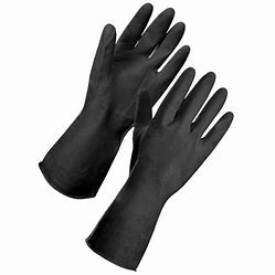 Heavy Duty Black Rubber Gloves Large