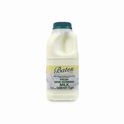 Bates Milk 568ml - Fresh Semi-skimmed